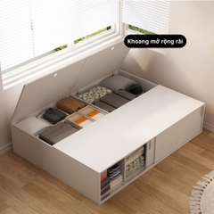 Giường Ngủ Kèm Tủ Lưu Trữ Cánh Lùa Hiện Đại 1m6x2m Yapi-573