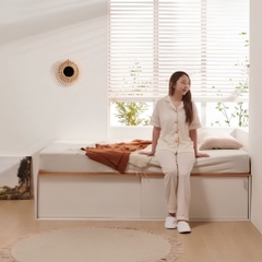 Giường Ngủ Kèm Tủ Lưu Trữ Cánh Lùa Hiện Đại 1m6x2m Yapi-573