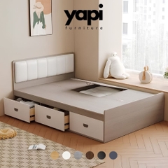 Giường Ngủ Có Hộc Kéo Và Khoang Chứa Đồ, Bọc Nệm Đầu Giường 1m8x2m Yapi-574