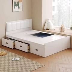 Giường Ngủ Có Hộc Kéo Và Khoang Chứa Đồ, Bọc Nệm Đầu Giường 1m8x2m Yapi-574
