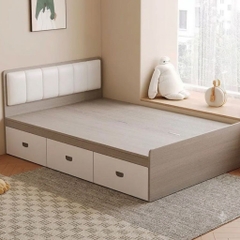 Giường Ngủ Có Hộc Kéo Và Khoang Chứa Đồ, Bọc Nệm Đầu Giường 1m8x2m Yapi-574