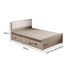 Giường Ngủ Có Hộc Kéo Và Khoang Chứa Đồ, Bọc Nệm Đầu Giường 1m8x2m Yapi-574