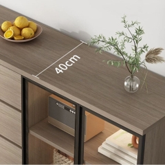 Kệ Tivi Kết Hợp Tủ Trang Trí Cánh Kính, Đèn LED, Có Ngăn Kéo 200x40x70cm Yapi-932