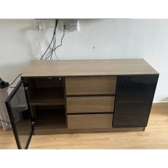 Kệ Tivi Kết Hợp Tủ Trang Trí Cánh Kính, Đèn LED, Có Ngăn Kéo 200x40x70cm Yapi-932