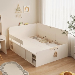 Giường Ngủ Ngăn Kéo Kèm Vách Ngăn Đa Năng Cho Bé 1m2x2m Yapi-566