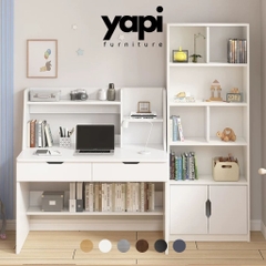Combo Bàn Học Kèm Kệ Giá Sách Và Tủ Đồ Đa Năng 120x55x125cm Yapi-441