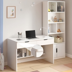 Combo Bàn Học Kèm Kệ Giá Sách Và Tủ Đồ Đa Năng 120x55x125cm Yapi-441