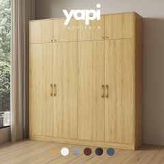 Tủ Quần Áo Gỗ MDF 4 Cánh Mở Hiện Đại Chia Nhiều Ngăn 200x55x220cm Yapi-243