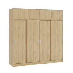 Tủ Quần Áo Gỗ MDF Cửa Lùa 4 Cánh Có Ngăn Phụ Hiện Đại 220x60x220cm Yapi-247