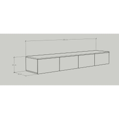 Kệ Tivi Treo Tường Gỗ MDF Chống Ẩm 4 Cánh Mở Hiện Đại  200cmx40cmx28cm Yapi-915