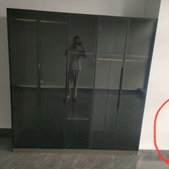 Tủ Quần Áo Cửa Kính Và Tủ Phụ Hiện Đại Bằng Gỗ MDF Chống Ẩm Cho Phòng Ngủ 240x50x190 Yapi-249A