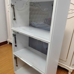 Tủ Trưng Bày Mô Hình Gỗ MDF Cánh Kính Nâng Cường Lực-Nội Thất Phòng Khách 80x40x200cm Yapi-TK013