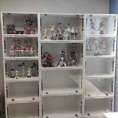 Tủ Trưng Bày Mô Hình Gỗ MDF Cánh Kính Nâng Cường Lực-Nội Thất Phòng Khách 80x40x200cm Yapi-TK013