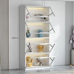 Tủ Trưng Bày Mô Hình Gỗ MDF Cánh Kính Nâng Cường Lực-Nội Thất Phòng Khách 80x40x200cm Yapi-TK013