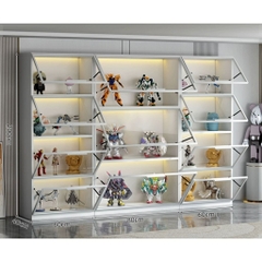 Tủ Trưng Bày Mô Hình Gỗ MDF Cánh Kính Nâng Cường Lực-Nội Thất Phòng Khách 80x40x200cm Yapi-TK013