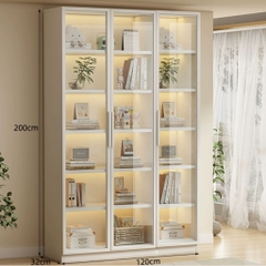 Tủ Lưu Trữ Tài Liệu Gỗ MDF Cánh Kính Cường Lực, Nhiều Ngăn Kéo 120x32x200 Yapi-TK015