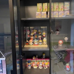 Tủ Trưng Bày Sách Cánh Kính Cường Lực Có Đèn LED Trang Trí Gỗ MDF 260x32x200cm Yapi-TK014