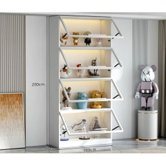 Tủ Trưng Bày Mô Hình Cánh Kính Cao Cấp-Nội Thất Phòng Khách 200x40x200cm Yapi-TK009