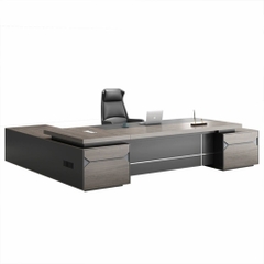 Bàn Làm Việc Giám Đốc Tone Xám Đen Có Ngăn Kéo Hiện Đại Cho Văn Phòng 200x80x75cm Yapi-BLD001