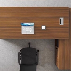 Bàn Làm Việc Giám Đốc Vân Gỗ Phối Đen Viền Kim Loại Có Ngăn Kéo 200x80x75cm Yapi-BLD003