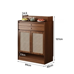 Tủ Thờ Gỗ MDF Có Ngăn Kéo Và Cửa Tấm Mây Nhỏ Gọn Hiện Đại 84x48x127cm Yapi-1207