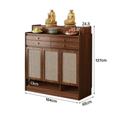 Tủ Thờ Gỗ MDF Có Ngăn Kéo Và Cửa Tấm Mây Nhỏ Gọn Hiện Đại 84x48x127cm Yapi-1207