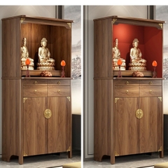 Tủ Thờ Gỗ MDF Phủ Melamine Hiện Đại Có Hộc Thờ Trên Và Ngăn Kéo 68,6x48x188,5cm Yapi-1206