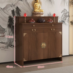 Tủ Thờ Thấp Màu Vân Gỗ Có Ngăn Kéo Và Cánh Mở Gọn Gàng Hiện Đại  88x48x112cm Yapi-1205