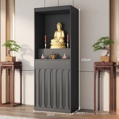 Tủ Thờ Đứng Hiện Đại Có Ngăn Kéo Và Tủ Cánh Mở Gỗ 80x50x210cm Yapi-1204