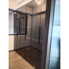 Tủ Quần Áo Cửa Kính Và Tủ Phụ Hiện Đại Bằng Gỗ MDF Chống Ẩm Cho Phòng Ngủ 200x50x240 Yapi-249B