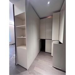 Tủ Quần Áo Chữ L Tone Trắng Kèm Tủ Phụ Gỗ MDF - Nội Thất Phòng Ngủ 260x180x240cm Yapi-253