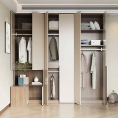 Combo Tủ Quần Áo Kèm Tab Đầu Giường Hiện Đại Gỗ MDF 280x58x240cm Yapi-254