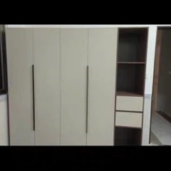 Combo Tủ Quần Áo Kèm Tab Đầu Giường Hiện Đại Gỗ MDF 280x58x240cm Yapi-254