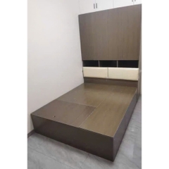 Combo Giường Ngủ Kèm Hệ Tủ Lưu Trữ MDF Nhiều Ngăn 160x240x200cm Yapi-CBPN002