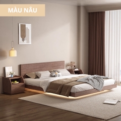 Giường Bay Tatami Phong Cách Wabi-sabi Đơn Giản Kích Thước 1m8x2m Kèm 2 Tủ Đầu Giường Yapi-539