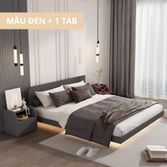 Giường Bay Tatami Phong Cách Wabi-sabi Đơn Giản Kích Thước 1m8x2m Kèm 2 Tủ Đầu Giường Yapi-539