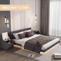 Giường Bay Tatami Phong Cách Wabi-sabi Đơn Giản Kích Thước 1m8x2m Kèm 2 Tủ Đầu Giường Yapi-539