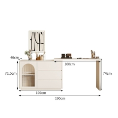 Bàn Trang Điểm Thông Minh Kèm Tủ Lưu Trữ Và Ngăn Kéo 120x40x74cm Yapi-804