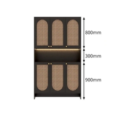 Tủ Giày Dép Gỗ Cánh Nan Có Kệ Trang Trí Hiện Đại 160x35x200 Yapi 325