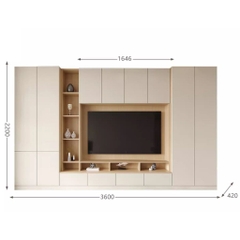 Kệ Tivi Âm Tường Kết Hợp Tủ Trang Trí Và Lưu Trữ Đa Năng 360x42x220 Yapi-916