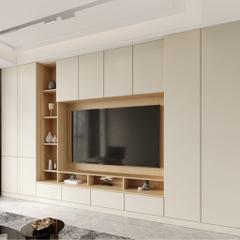 Kệ Tivi Âm Tường Kết Hợp Tủ Trang Trí Và Lưu Trữ Đa Năng 360x42x220 Yapi-916