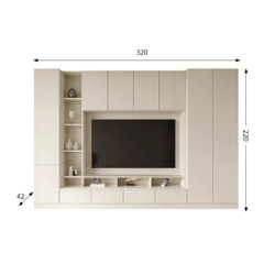 Kệ Tivi Âm Tường Kết Hợp Tủ Trang Trí Và Lưu Trữ Đa Năng 360x42x220 Yapi-916