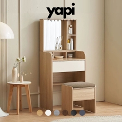 Bàn Trang Điểm Kèm Ghế Và Gương Lớn, Nhỏ Gọn 60x70x137cm Yapi-805