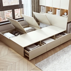 Combo Phòng Ngủ Thông Minh Gồm Giường, Tủ Quần Áo, Bàn Làm Việc 180x200 Yapi-CBPN003