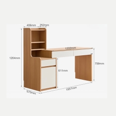 Bàn Làm Việc Kết Hợp Trang Điểm, Nhiều Ngăn Tiện Dụng 1557x570x1204mm Yapi-807