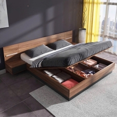 Giường Bay Nâng Hạ Và Hộc Tủ Chứa Đồ Kèm 2 Tab Có Đèn Led 180x200cm Yapi-542