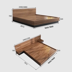 Giường Bay Nâng Hạ Và Hộc Tủ Chứa Đồ Kèm 2 Tab Có Đèn Led 180x200cm Yapi-542