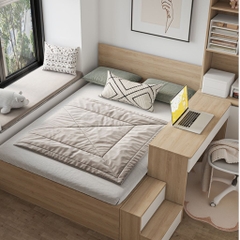 Combo Phòng Ngủ Thông Minh Tích Hợp Bàn Làm Việc Và Tủ Lưu Trữ Và Kệ Sách 160x200cm Yapi-CBPN004