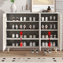 Tủ Giày Gỗ MDF Phối Cánh Mây Cổ Điển 160x36,5x95cm Yapi-326