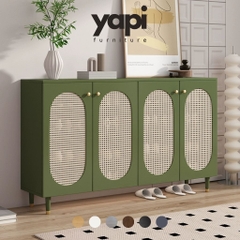 Tủ Giày Gỗ MDF Phối Cánh Mây Cổ Điển 160x36,5x95cm Yapi-326